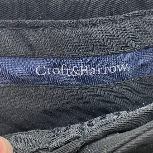 Croft & Barrow Black Flat Front Zip Hook Eye Pockets Chino Slacks Trouser Pants - Picture 2 of 10